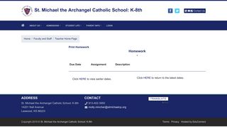 Homework - St. Michael the Archangel Catholic School - Educonnect