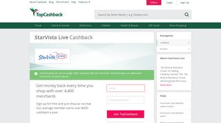 StarVista Live Coupons, Cashback & Discount Codes - TopCashback