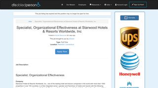 Specialist, Organizational Effectiveness at Starwood Hotels & Resorts ...