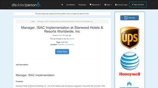 Manager, ISAC Implementation at Starwood Hotels & Resorts ...