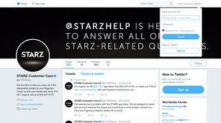 STARZ Customer Care (@STARZHelp) | Twitter