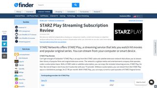 STARZ Play Streaming Subscription Review | finder.com