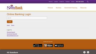 Online Banking Login - KS StateBank