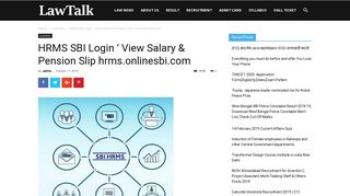 HRMS SBI Login ' View Salary & Pension Slip hrms.onlinesbi.com ...