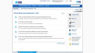 Online SB Account Application - State Bank of India - Personal Banking