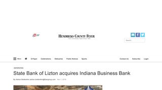 State Bank of Lizton acquires Indiana Business Bank - The Flyer Group