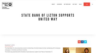 State Bank of Lizton supports United Way - United Way Central Indiana