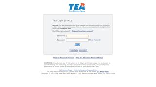 TEA Login - The Texas Education Agency