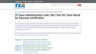State Board for Educator Certification: 19 Texas Administrative Code ...