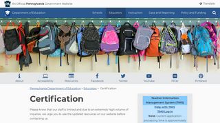 Certification - Pennsylvania Department of Education - PA.gov