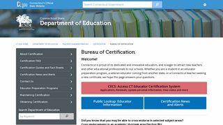 Bureau of Certification - CT.gov
