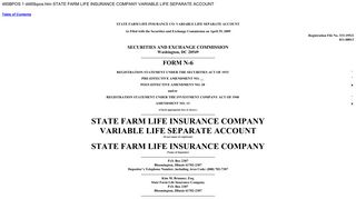 State Farm Life Insurance Company Variable Life Separate Account