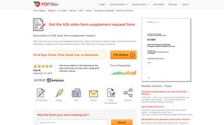 B2b State Farm Supplement Request - Fill Online, Printable, Fillable ...