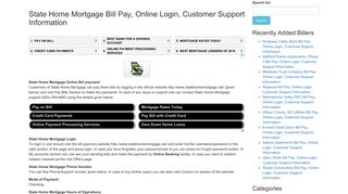State Home Mortgage Bill Pay, Online Login, Customer Support ...