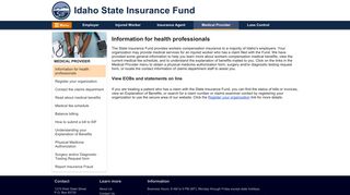 Provider - Idaho State Insurance Fund