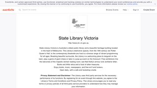State Library Victoria Events | Eventbrite