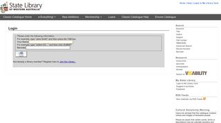 Login - State Library's catalogue