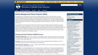 Alaska Background Check Program - Alaska Department of Health ...