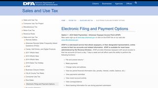 Electronic Filing and Payment Options | Department of ... - Arkansas DFA