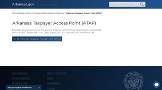 Arkansas Taxpayer Access Point (ATAP) | Arkansas.gov