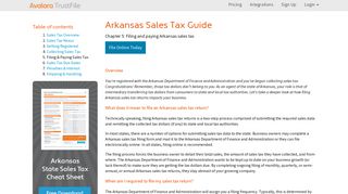 Filing & Paying Sales Tax in Arkansas - Avalara