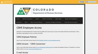CDHS Employee Access | Department of Human Services