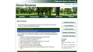 W-2 Form - Human Resources - Colorado State University