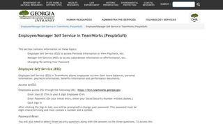 Employee/Manager Self Service in TeamWorks (PeopleSoft) - DNR