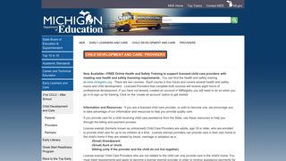 Unlicensed Child Care Providers - State of Michigan