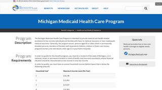 Michigan Medicaid Health Care Program | Benefits.gov