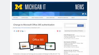 Change to Microsoft Office 365 authentication – Michigan IT News