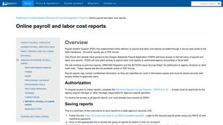 State of Oregon: Payroll - Online payroll and labor cost reports