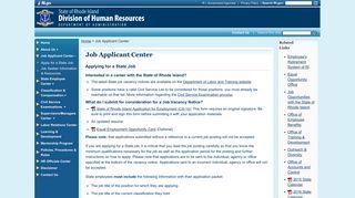 State of Rhode Island: Division of Human Resources: Job Applicant ...
