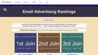 Email Advertising Rankings January 2019 - List Hoopla