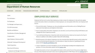 Employee Self Service - Vermont Human Resources - Vermont.gov