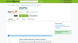 StatePlus Reviews - ProductReview.com.au