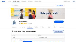 Working at State Street: 471 Reviews about Pay & Benefits | Indeed.com