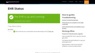 EHR System Status | Practice Fusion