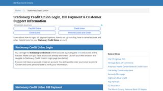 Stationery Credit Union Login, Bill Payment & Customer Support ...