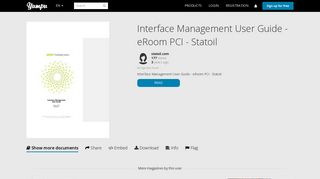 Interface Management User Guide - eRoom PCI - Statoil - Yumpu