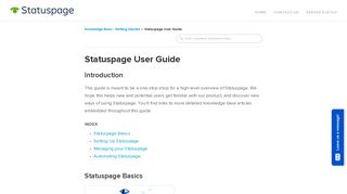 Statuspage User Guide | StatusPage.io