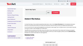 State E-file Status - TaxAct