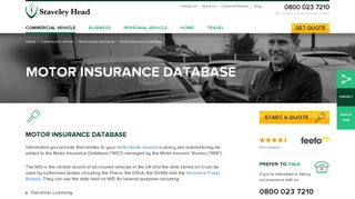 Motor Insurance Database | Easymid Register | Staveley Head