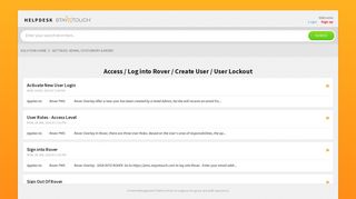 Access / Log into Rover / Create User / User Lockout : Helpdesk ...