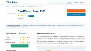 StayNTouch Rover PMS Reviews and Pricing - 2019 - Capterra