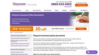 Staysure Insurance Policy Documents | Download Policy Documents
