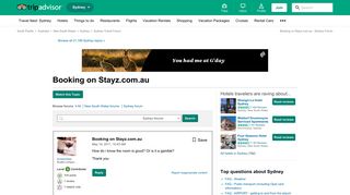 Booking on Stayz.com.au - Sydney Forum - TripAdvisor