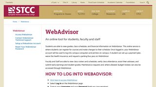 WebAdvisor - Springfield Technical Community College