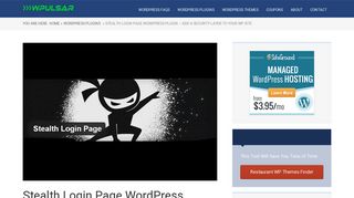 Stealth Login Page WordPress Plugin: Add a Security Layer to your Site