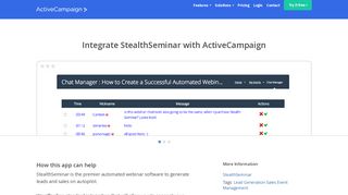 StealthSeminar Integration & App | ActiveCampaign